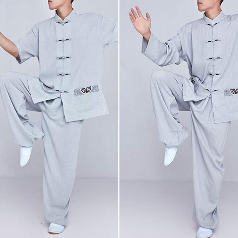 Buddha Stones Meditazione Zen Preghiera Spirituale Tai Chi Qigong Pratica Unisex Ricamo Abbigliamento Set - image 29