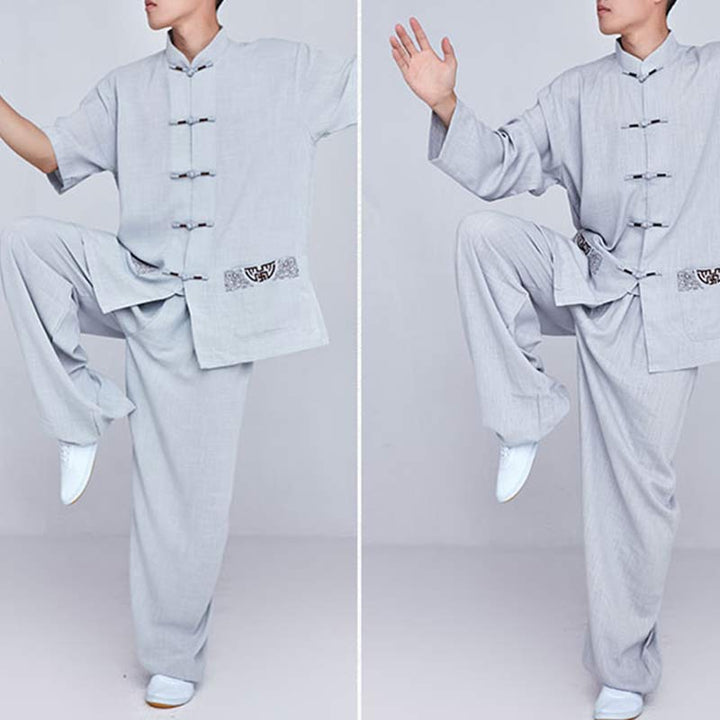 Buddha Stones Meditazione Zen Preghiera Spirituale Tai Chi Qigong Pratica Unisex Ricamo Abbigliamento Set - image 29