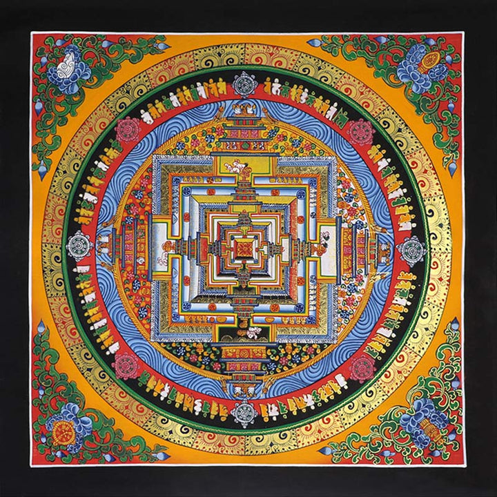 Buddha Stones Pittura Thangka tibetana, benedizione, decorazione fatta a mano - Tessuto non tessuto (colore casuale della tela Thangka) - image 0