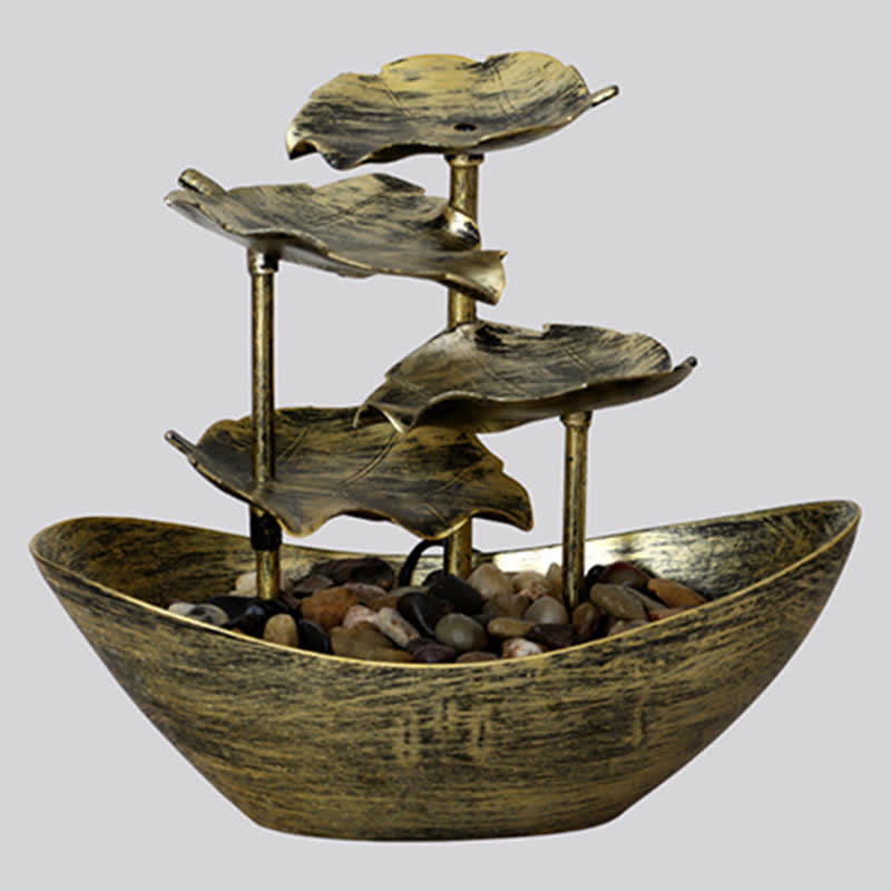 Ornamenti da tavolo per fontana a cascata a forma di foglia di loto con Buddha Stones e luce LED, decorazione per ufficio e scrivania - image 9
