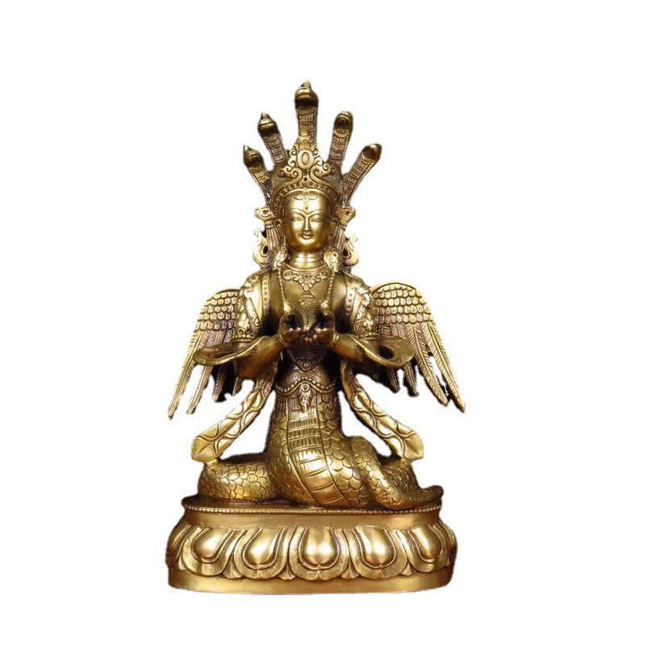 Bodhisattva Nuwa, la fata serpente, protezione, statua in rame, decorazione