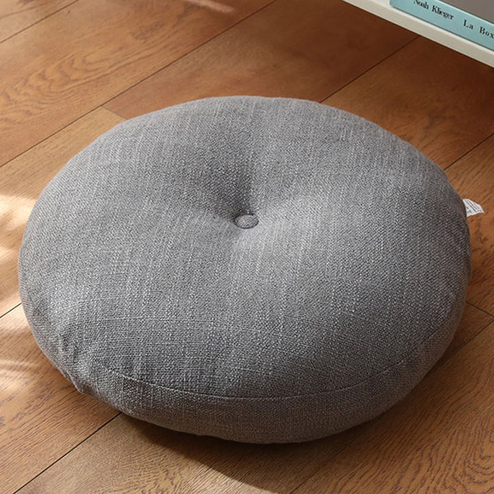 Cuscino per seduta da meditazione in lino con motivo semplice Buddha Stones e loto, decorazione per la casa e il soggiorno