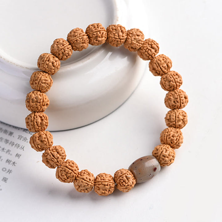 Buddha Stones Tibet Rudraksha Bodhi Seme Ricchezza Auspicio Bracciale