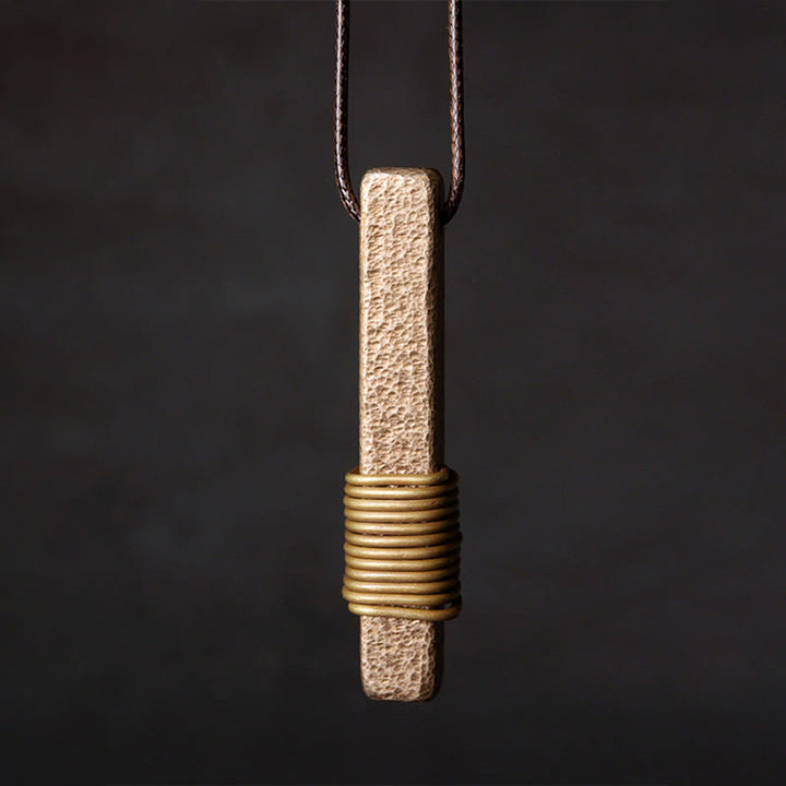 Collana con ciondolo Buddha Stones Vintage Textured Design Rame Ricchezza