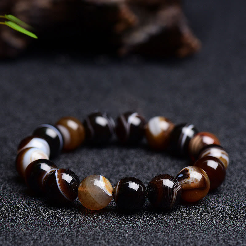 Braccialetto Buddha Stones Tibetano Sardonyx Felicità Positivo