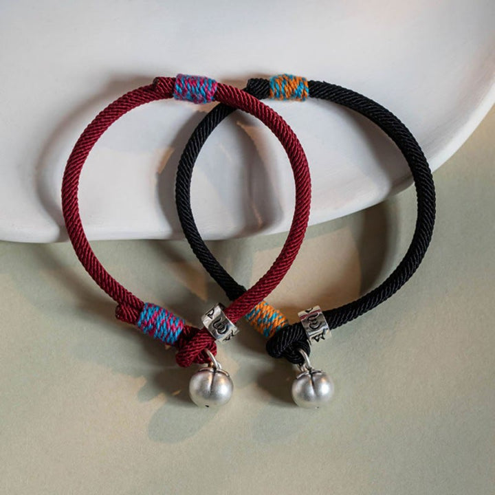 Bracciale intrecciato con Buddha Stones, fatto a mano in argento sterling 925, tibetano, Om Mani Padme Hum, protezione dalla fortuna