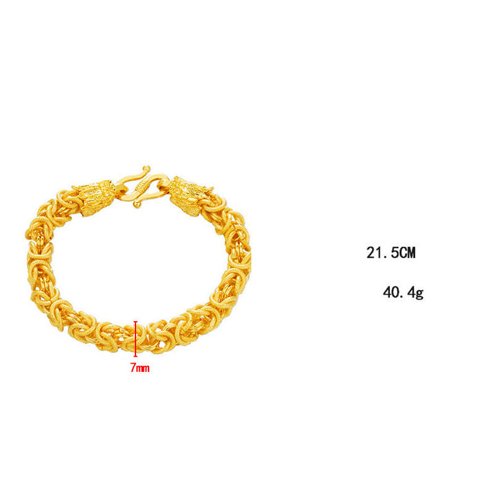 Braccialetto di protezione del drago a doppia testa placcato oro 24k Buddha Stones