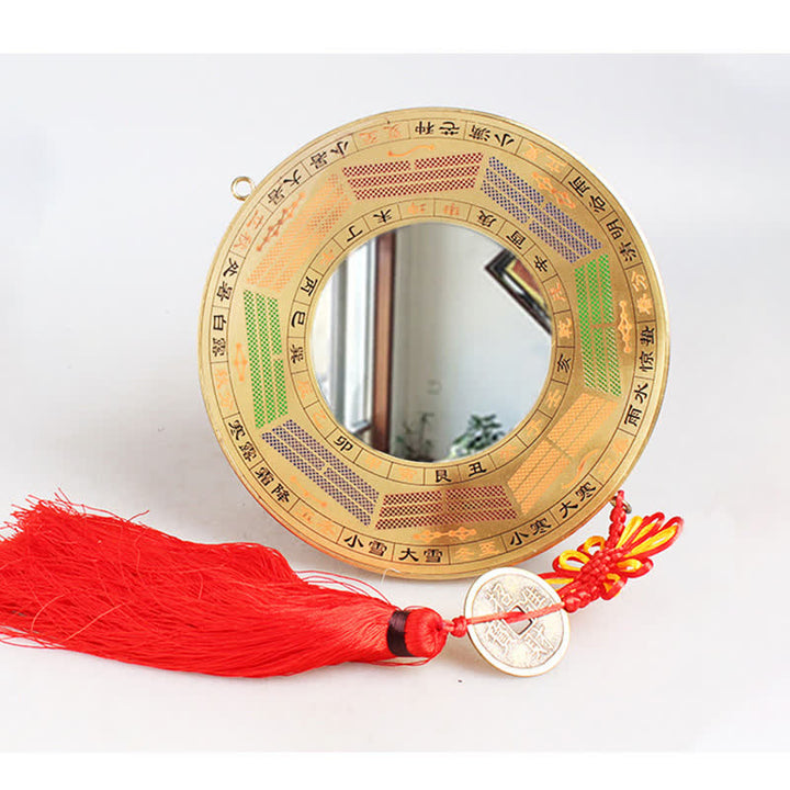 Mappa Feng Shui Bagua Moneta di rame Mappa energetica dell'equilibrio del nodo cinese - 19 centimetri - Mappa Bagua delle Quattro Stagioni - Specchio concavo - image 16