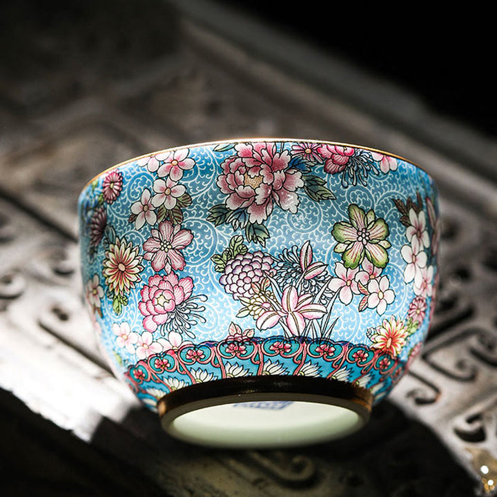 Buddha Stones Jingdezhen Porcellana Smaltata Decorazione Fiori Colorati Tazza da Tè in Ceramica Tazze da Tè Kung Fu