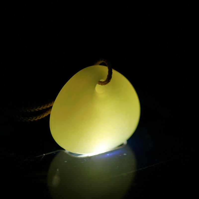Collana con ciondolo in corda della prosperità con motivo a piccola borsa in giada naturale di Hetian