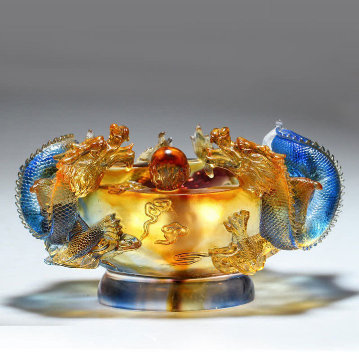 Buddha Stones Feng Shui Zodiaco cinese Drago Fatto a mano Liuli Cristallo Arte Pezzo Protezione Casa Ufficio Decorazione - image 0