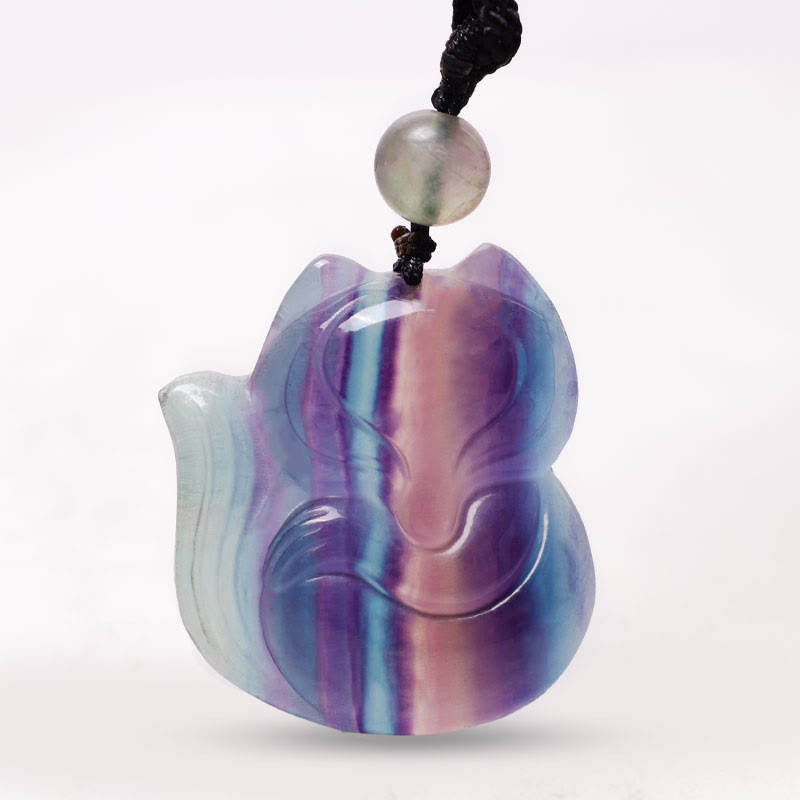 Buddha Stones con ciondolo di protezione in ossidiana con fluorite naturale e lucentezza dorata - Fluorite Fox - image 15