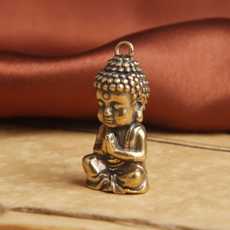 Portachiavi con ciondolo in rame con compassione del Buddha