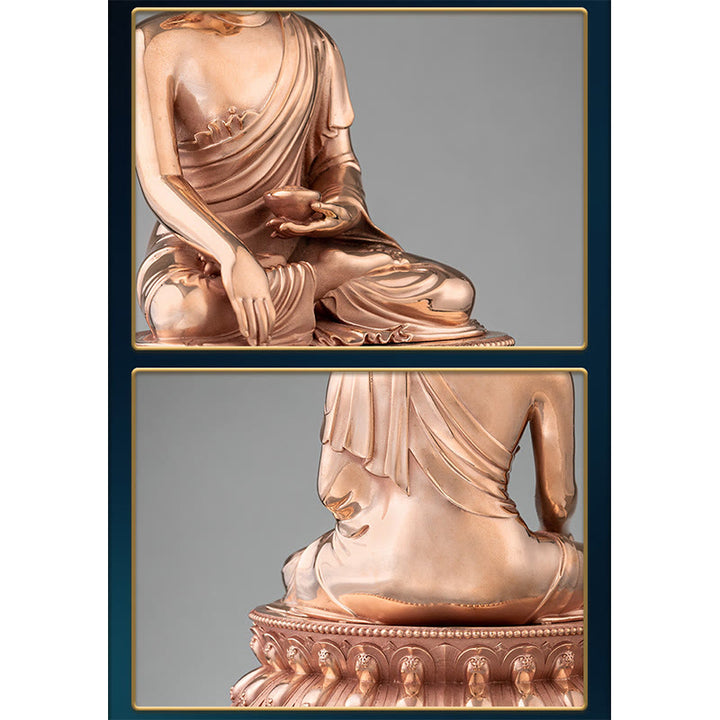 Statua di Buddha Gautama Shakyamuni in rame, decorazione per la casa