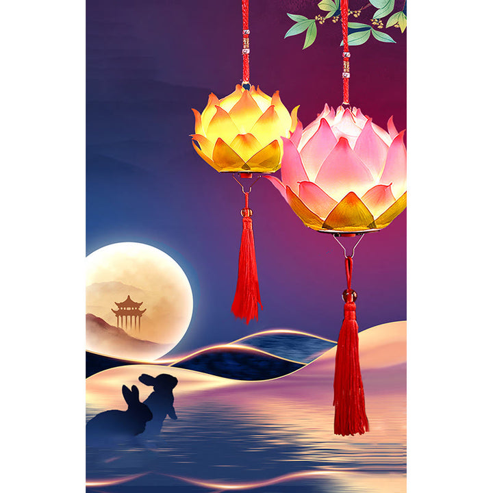 Decorazione lampada lanterna drago fiore di loto fai da Buddha Stones - image 8