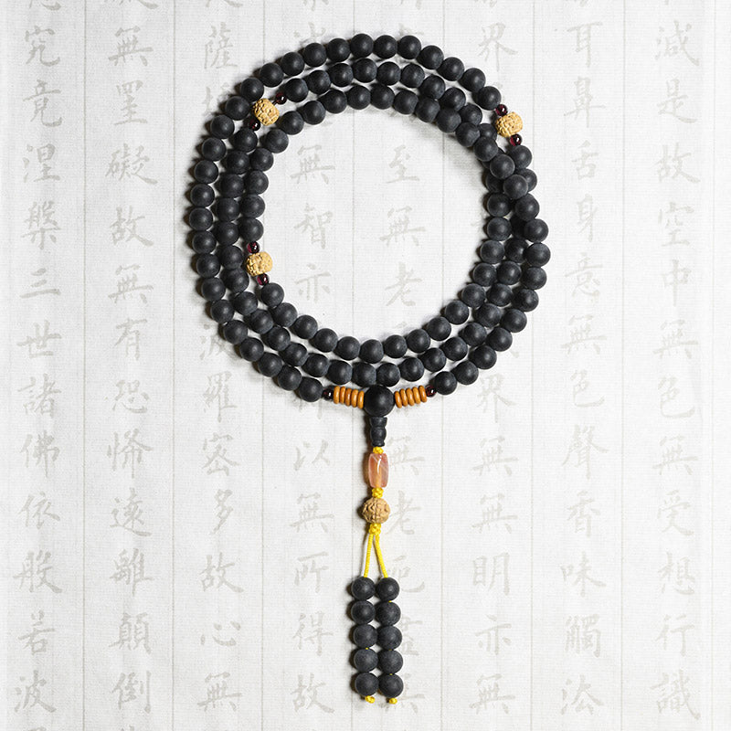 Buddha Stones Mala Tibetano Cipresso Semi di Bodhi Agata Rossa Braccialetto di Guarigione