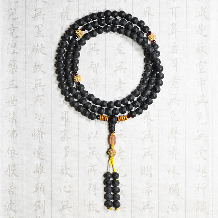 Buddha Stones Mala Tibetano Cipresso Semi di Bodhi Agata Rossa Braccialetto di Guarigione