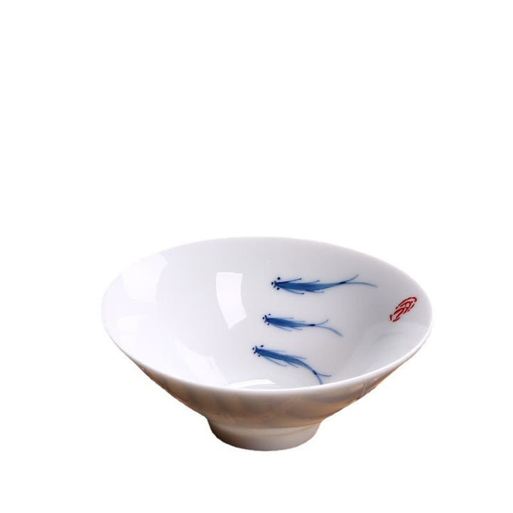 Buddha Stones Jingdezhen blu e bianco porcellana Koi Fish tazza da tè in ceramica Kung Fu tazze da tè