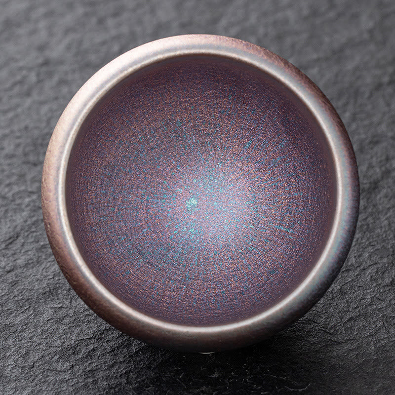 Buddha Stones Vintage Viola Arcobaleno Cinese Jianzhan Forno Cambiamento Tazza da Tè in Porcellana Tazza da Tè Kung Fu - 9 cm * 6 cm * 140 ml - image 0