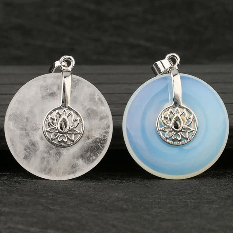 Buddha Stones Vari cristalli Ametista Cristallo rosa Loto Collana pendente curativa - image 23
