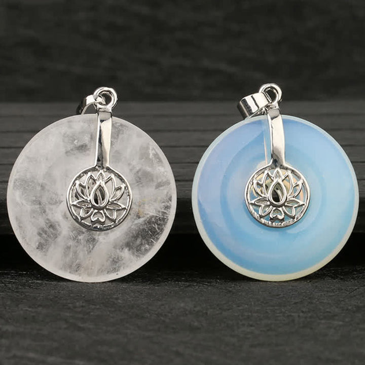 Buddha Stones Vari cristalli Ametista Cristallo rosa Loto Collana pendente curativa - image 23