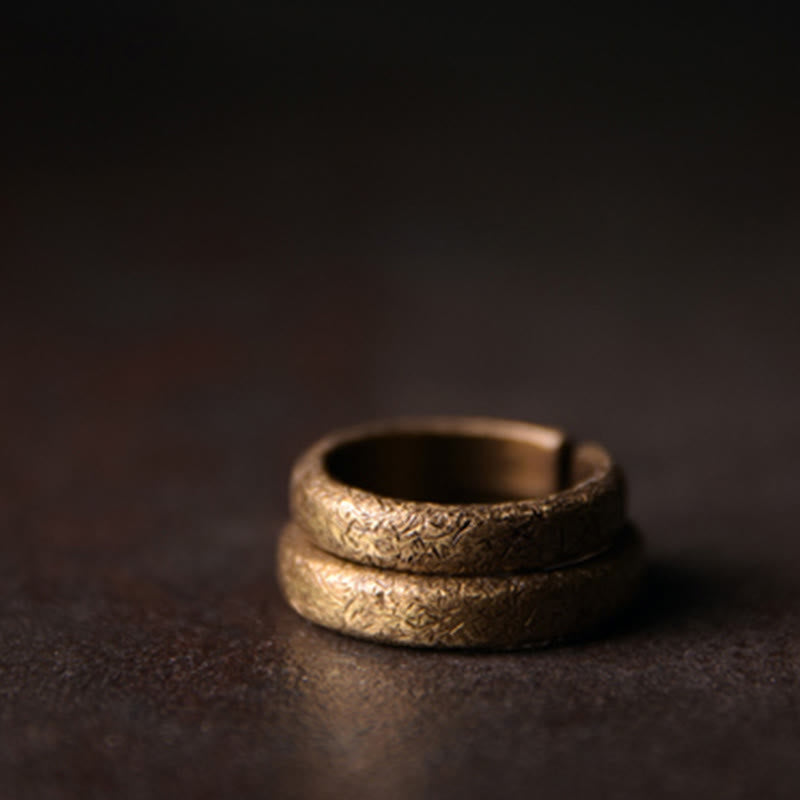 Anello di coppia portafortuna in rame con design vintage tibetano