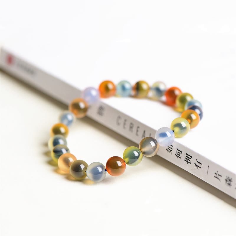 Braccialetto di perline di forza armonia agata caramella colorata naturale Buddha Stones