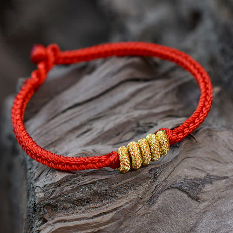 Braccialetto fatto a mano con corda intrecciata con nodo cinese, design semplice, fortuna e forza