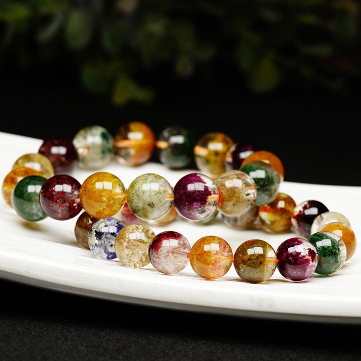 Braccialetto dell'amore con pietre preziose naturali Buddha Stones, cristallo, varie pietre preziose