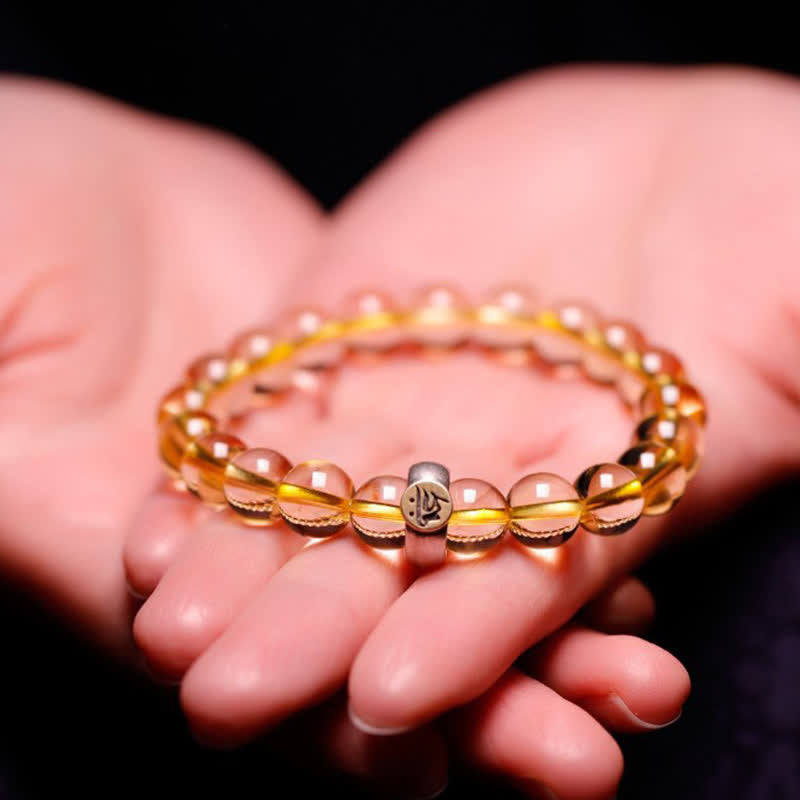 Braccialetto di protezione in argento sterling 925 con zodiaco cinese e Buddha natale in citrino - image 8