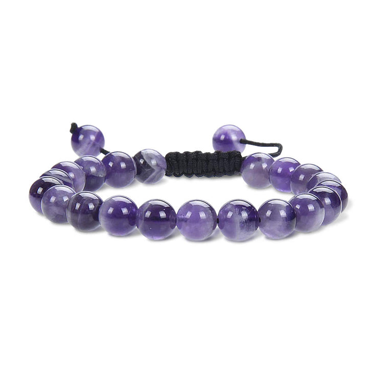 Buddha Stones Pietre di cristallo con potere curativo naturale Bracciale unisex regolabile in macramè - Ametista - image 0