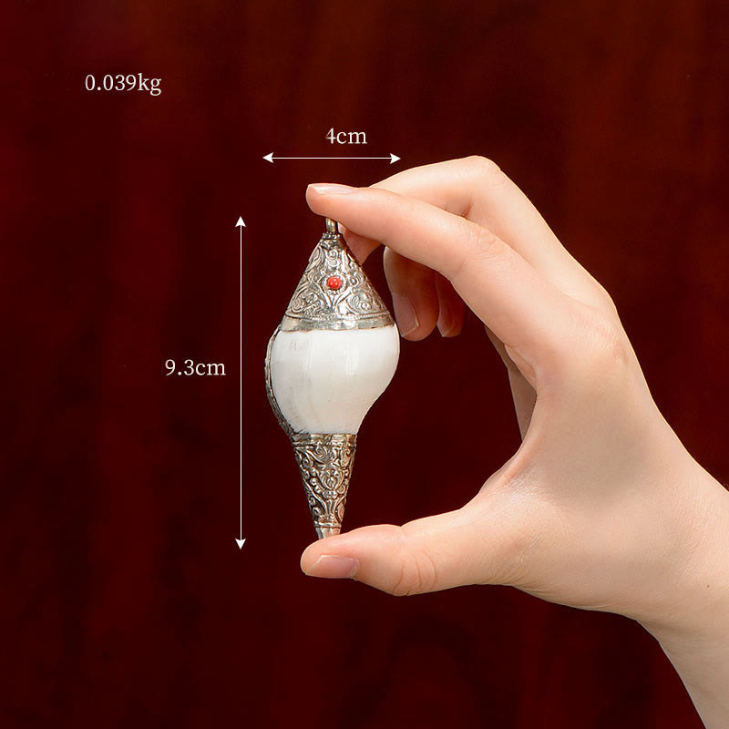 Conchiglia naturale tibetana Shankha conchiglia conchiglia ricchezza fortuna decorazione della casa - Shankh extra piccolo 9,3*4 cm - image 2