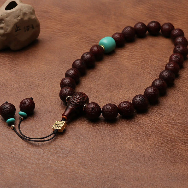 Buddha Stones Tibetano Bodhi Seme Agata Perlina Fortuna Ricchezza Nappa Ciondolo Polso Mala