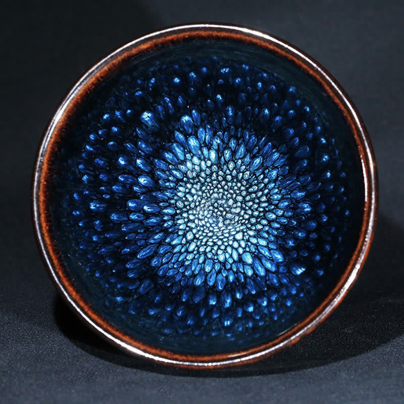 Buddha Stones fatto a mano blu francolino macchia cinese Jianzhan tazza da tè in ceramica Kung Fu tazza da tè ciotola - image 8