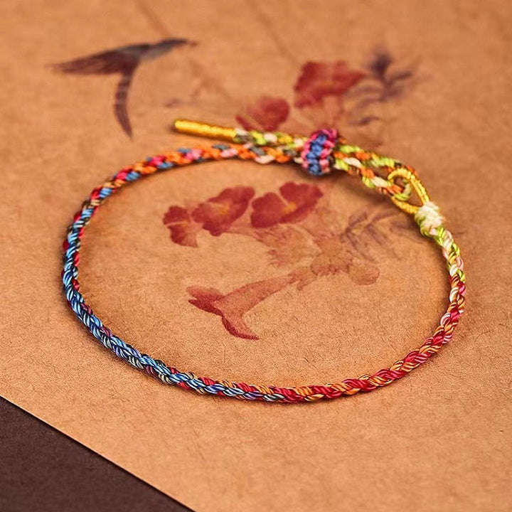 Braccialetto per bambini e adulti con corda colorata Buddha Stones fatto a mano