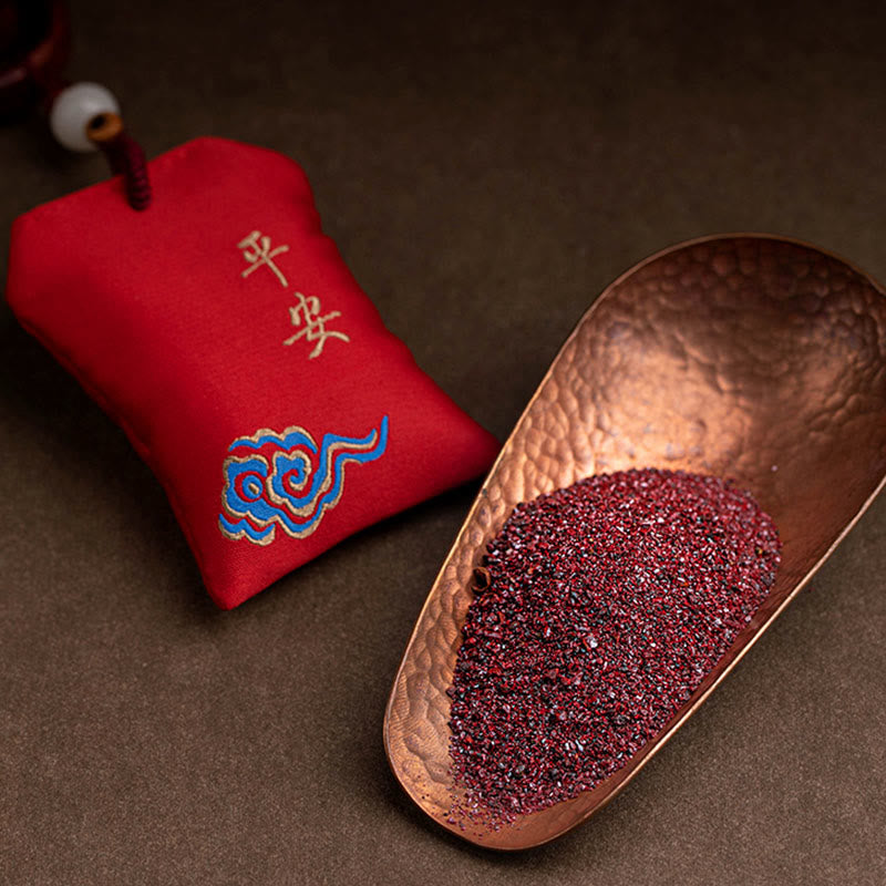 Buddha Stones tibetane piccole foglie di sandalo rosso loto cinabro bustina protezione nappa auto decorazione appesa