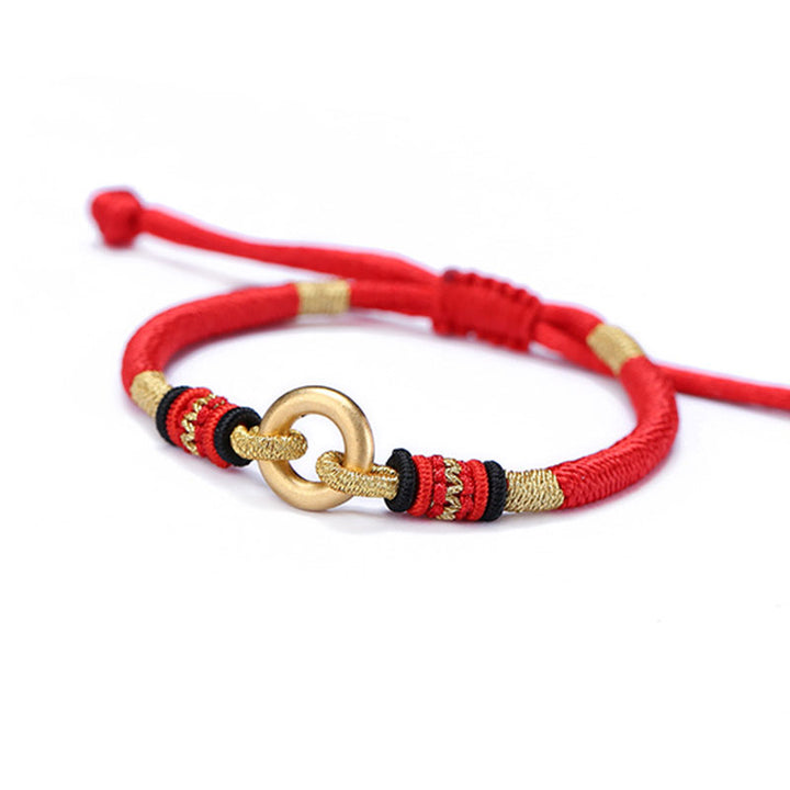 Braccialetto di coppia con corda rossa portafortuna FengShui Buddha Stones