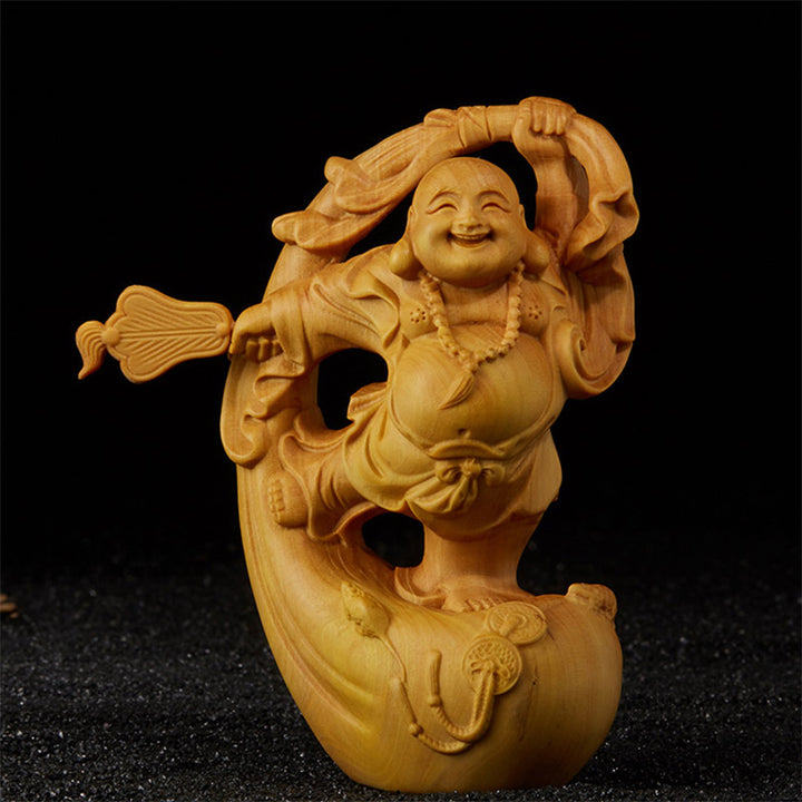 Decorazione per la casa della prosperità del bosso del Buddha che ride