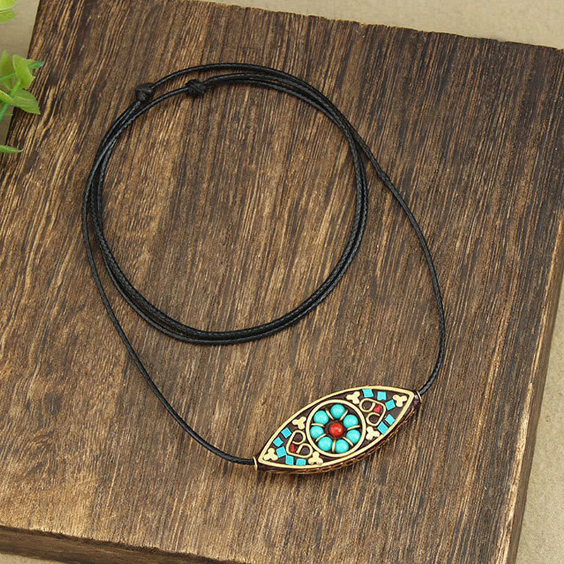 Buddha Stones con perline di turchese del Tibet, motivo marquise, protezione e forza