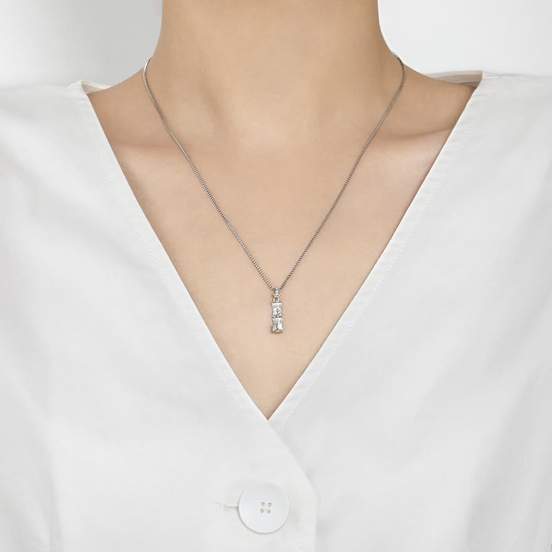 Collana con Buddha Stones, calcedonio e bambù, modello Harmony