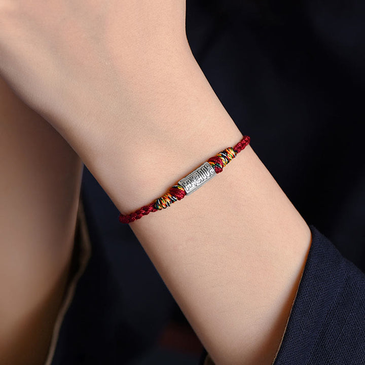 Buddha Stones Bracciale Cavigliera in Argento Sterling 925 Fatto a Mano Tutto Va Bene Design Protezione Forza