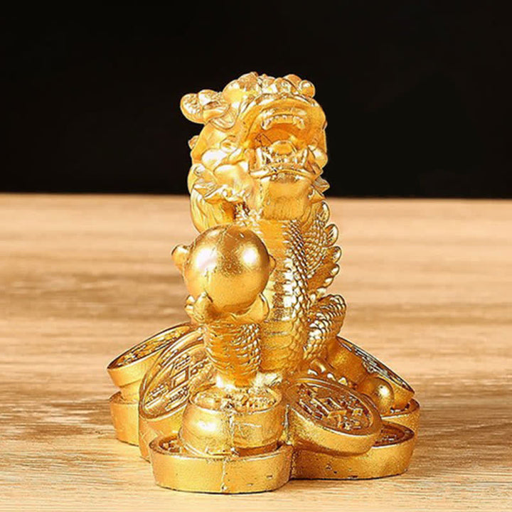Buddha Stones Feng Shui Drago Moneta di rame Ricchezza Successo Fortuna Decorazione