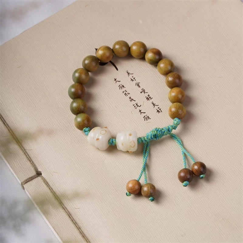 Braccialetto positivo Buddha Stones Sandalo verde Bodhi Seed Lucky Cat - Sandalo verde (circonferenza del polso 14-15 cm) - image 1