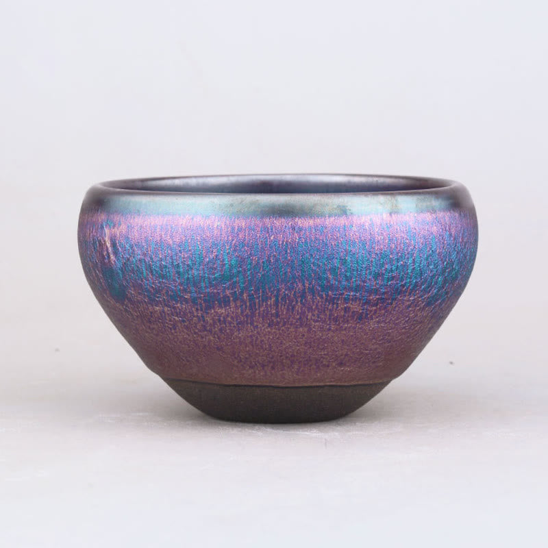 Buddha Stones fatte a mano Aurora Rainbow Design Tazza da tè cinese Jianzhan in ceramica Tazza da tè Tenmoku Kung Fu