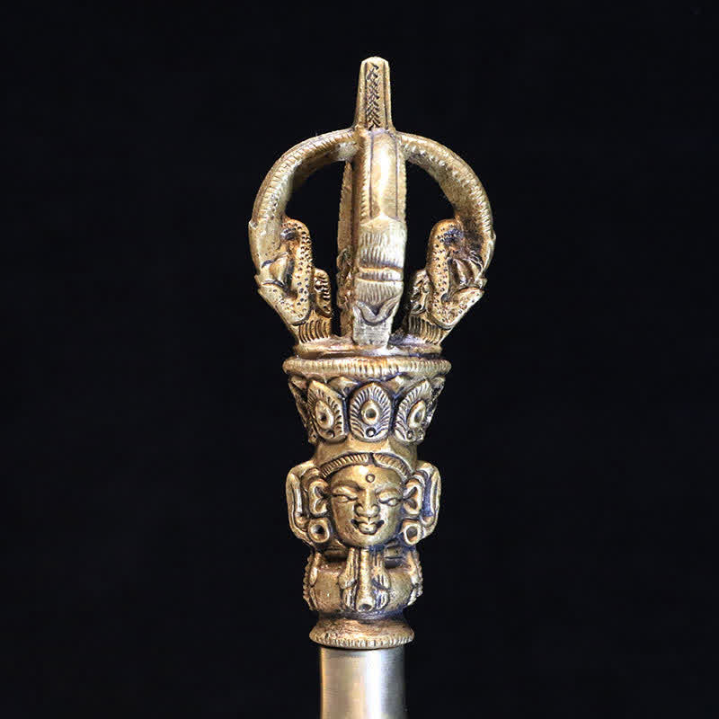 Buddha Stones Campana tibetana per meditazione e Vajra Dorje in rame, set di decorazioni per l'illuminazione - image 8