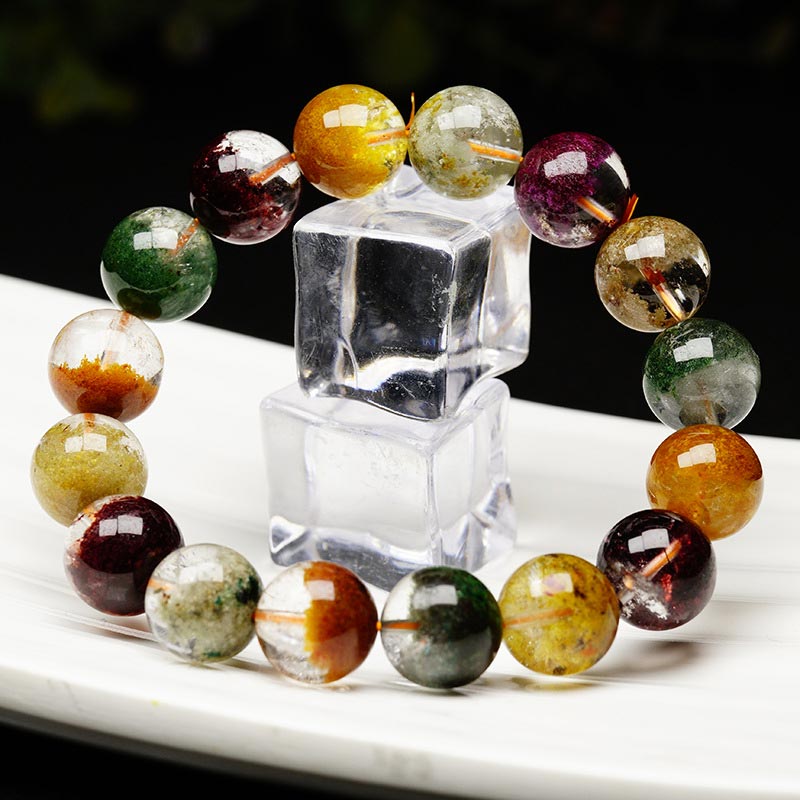 Braccialetto dell'amore con pietre preziose naturali Buddha Stones, cristallo, varie pietre preziose