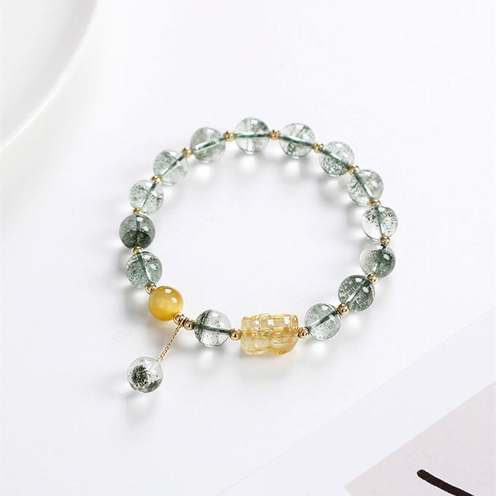 Bracciale Buddha Stones Green Phantom Citrine PiXiu Confidence