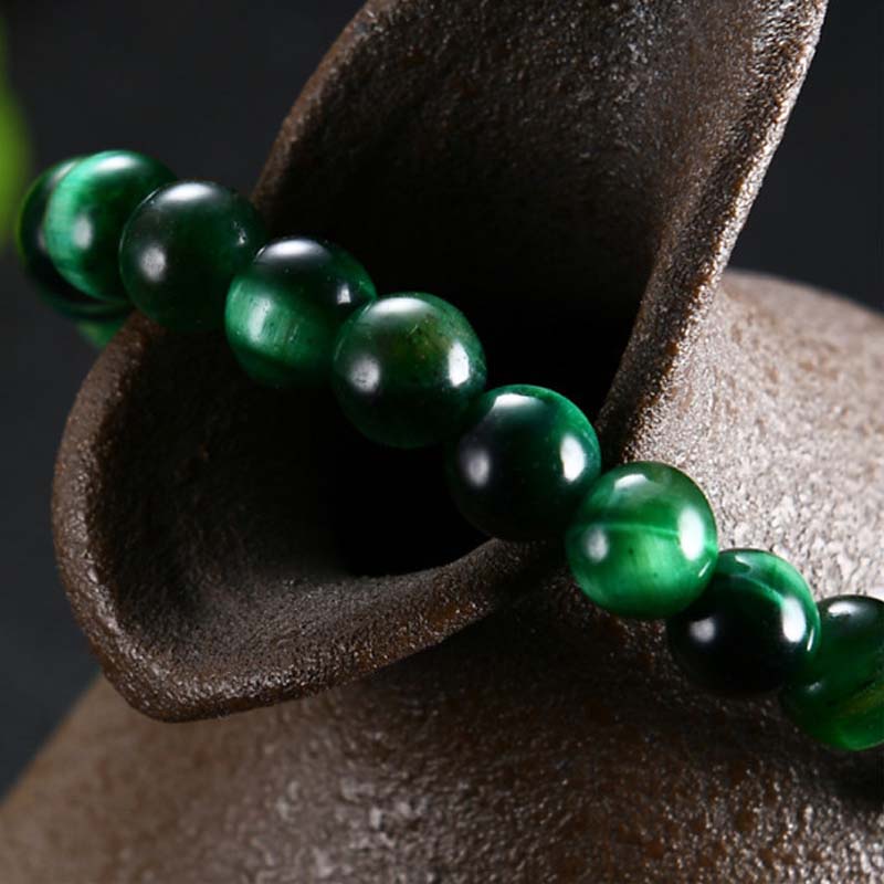 Braccialetto Buddha Stones Natural Green Tiger Eye Strength - image 6
