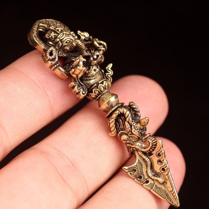 Collana con ciondolo del potere spirituale del Dio elefante della ricchezza Dorje Vajra, Ganesh tibetano Ganpati - image 10