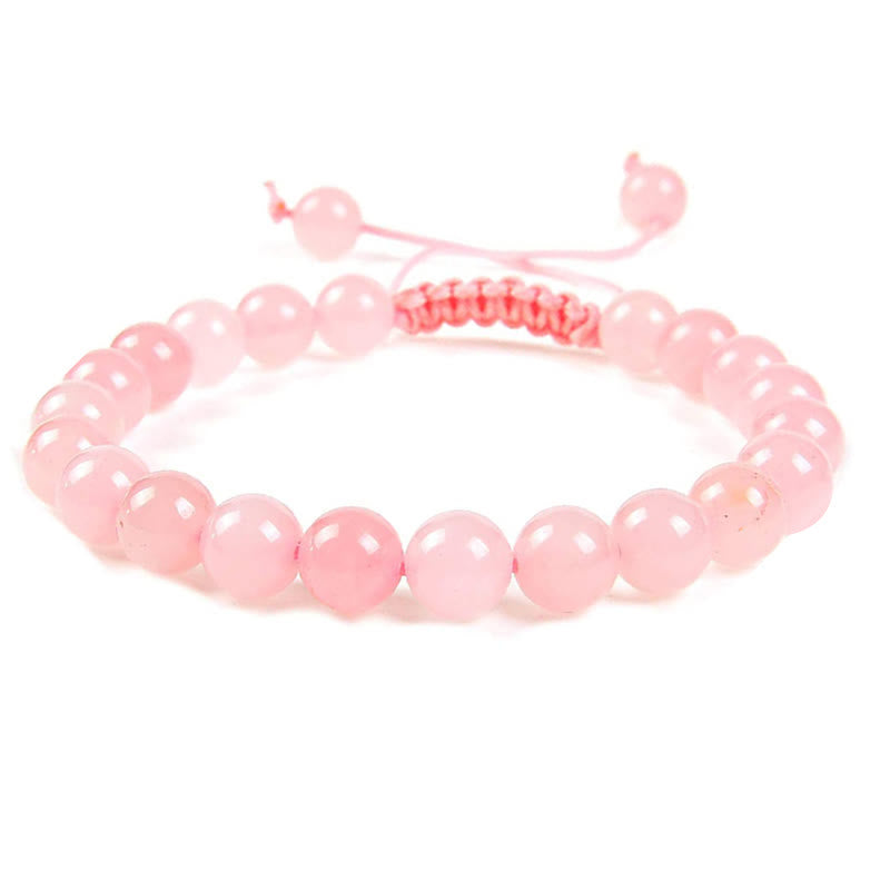 Buddha Stones Pietre di cristallo con potere curativo naturale Bracciale unisex regolabile in macramè - Cristallo rosa - image 13